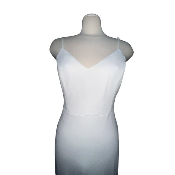 Lulus Feeling of Forever White Sleeveless Mermaid Maxi Dress Sz Medium White - Picture 7 of 14
